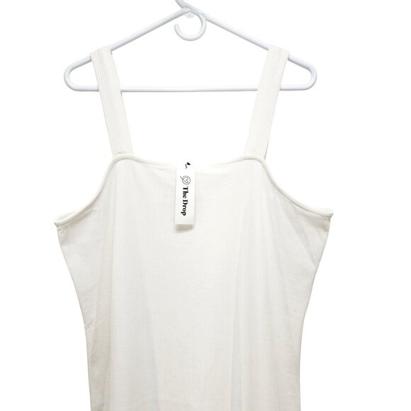 The Drop Womens White Sleeveless Ribbed Midi Dress Size XXL Cotton Blend - Picture 6 of 14